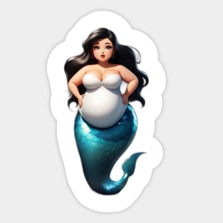 Beautiful expecting Mermaid Mom Sticker